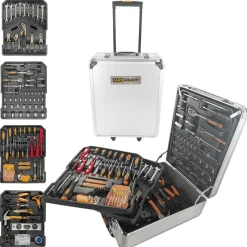ANDIARBEIT Equipo De Trabajo^® Maletín de herramientas "todoterreno" Trolley 1000 piezas. plata