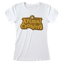 Lizenz Héroes De La Infancia^Animal Crossing 3D Logo Mujer Camiseta ANC00861SKW