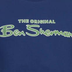 Hombre BEN SHERMAN Camisetas^Flocked Logo Hombre Camiseta 0076268-CREÚSCULO DENIM