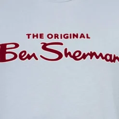 Hombre BEN SHERMAN Camisetas^Flocked Logo Hombre Camiseta 0076268N-AZUL HIELO