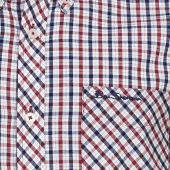 Hombre BEN SHERMAN Camisas Y Polos^House Check Hombre Camisa de manga larga 0077861-ROJO