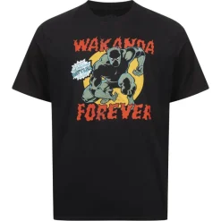 Hombre Lizenz Héroes De La Infancia|Camisetas^Black Panther Marvel Forever Hombre Camiseta FBMTS717BLK