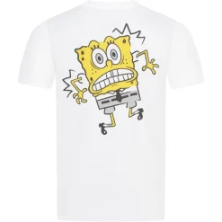Lizenz Héroes De La Infancia^BOB ESPONJA PANTALONES CUADRADOS Shock Hombre Camiseta POMTS517WHT