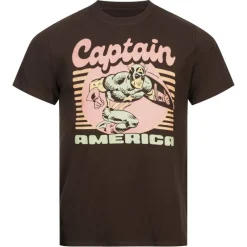Hombre Lizenz Héroes De La Infancia|Camisetas^Captain America Marvel 70s Retro Hombre Camiseta FBMTS767CHO