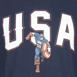 Hombre Lizenz Héroes De La Infancia|Camisetas^Captain America Marvel USA Hombre Camiseta FBMTS778NVY