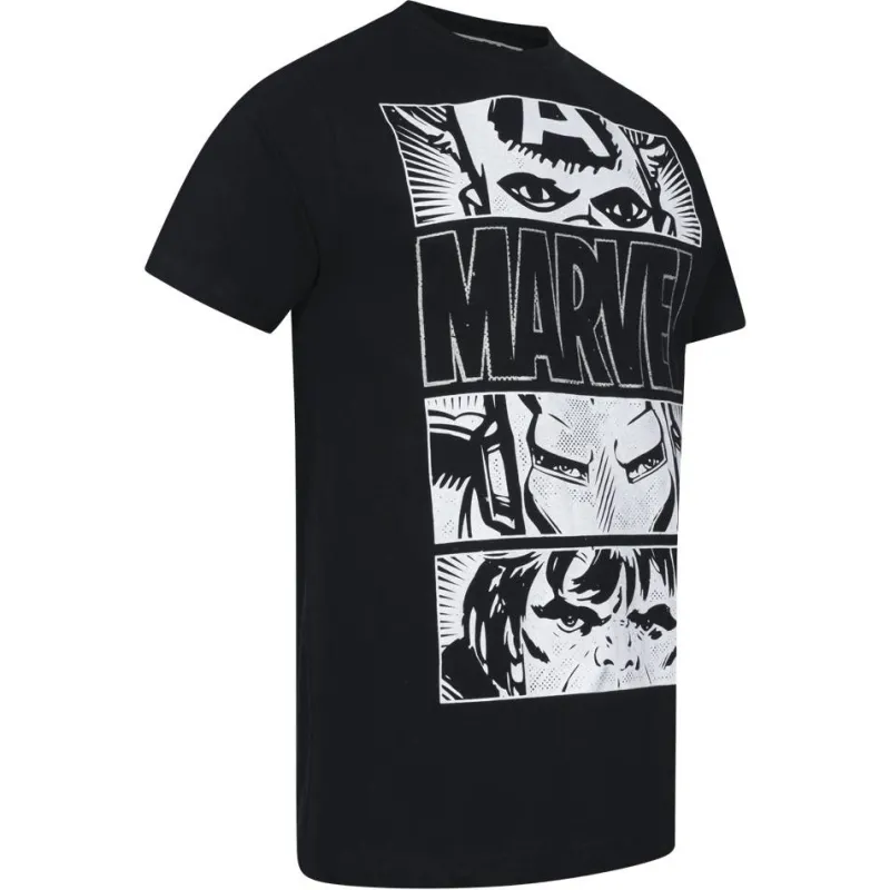 Hombre Lizenz Héroes De La Infancia|Camisetas^CÓMICS DE MARVEL Core Logo Hombre Camiseta FBMTS095BLK