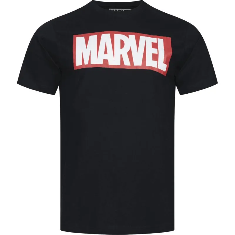 Hombre Lizenz Héroes De La Infancia|Camisetas^CÓMICS DE MARVEL Core Logo Hombre Camiseta FAMTS327BLK