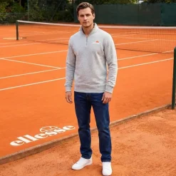 Hombre ellesse Sudaderas Y Jerséis^Benevento Hombre 1/4-Cremallera Sudadera SOP23856-Gris