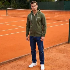 Hombre ellesse Chaquetas^Klemerio Full Zip Hombre Sudadera con cremallera y capucha SOP23857-Caqui