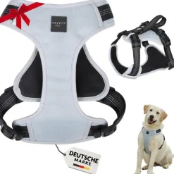 FAVVITY PET Suministros Para Mascotas^Arnés para perros antitirones reflectante acolchado gris