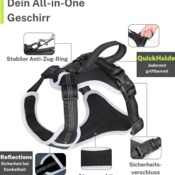 FAVVITY PET Suministros Para Mascotas^Arnés para perros antitirones reflectante acolchado gris