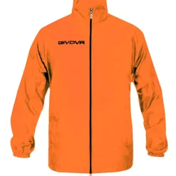 Hombre Givova Chaquetas|Equipaciones^Chubasquero "Rain Basico" naranja neón