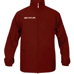 Hombre Givova Chaquetas|Equipaciones^Chubasquero "Rain Basico" rojo oscuro