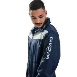 Hombre Givova Chaquetas|Chaquetas^Chubasquero "Rain Scudo" azul marino / blanco