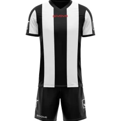 Givova Conjuntos De Fútbol|Equipaciones^Conjunto de fútbol Camiseta con Pantalones cortos Kit Catalano Blanco / Negro