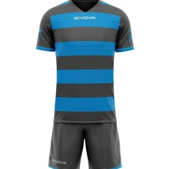 Givova Rugby^Conjunto de rugby Camiseta con pantalones cortos gris/turquesa