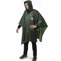 GOGLAND Outdoor|Camping^® Monsun Poncho de lluvia verde