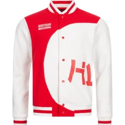 Hombre HIDETOSHI WAKASHIMA Chaquetas^"Asakusa" Hombre Chaqueta universitaria rojo/blanco
