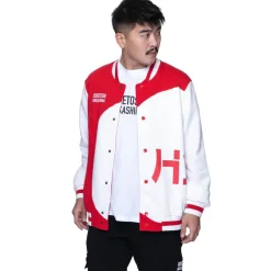 Hombre HIDETOSHI WAKASHIMA Chaquetas^"Asakusa" Hombre Chaqueta universitaria rojo/blanco