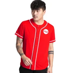 HIDETOSHI WAKASHIMA Béisbol^"BC Kiyota" Hombre Pelota de béisbol Camiseta rojo