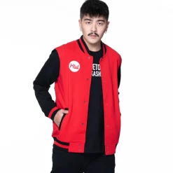 Hombre HIDETOSHI WAKASHIMA Chaquetas^"Shibuya" Hombre Chaqueta universitaria negro/rojo