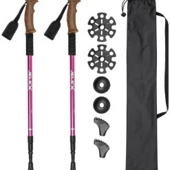 JELEX Deportes De Invierno|Outdoor^Bastones de senderismo con asas de corcho rosa