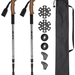 JELEX Deportes De Invierno|Outdoor^Bastones de senderismo con asas de corcho gris