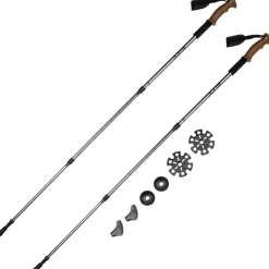 JELEX Deportes De Invierno|Outdoor^Bastones de senderismo con asas de corcho gris