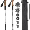 JELEX Outdoor|Deportes De Invierno^Bastones de senderismo con asas de corcho plateado