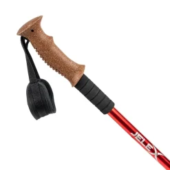 JELEX Deportes De Invierno|Outdoor^Bastones de senderismo con asas de corcho rojo