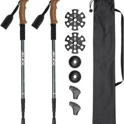 JELEX Deportes De Invierno|Outdoor^Bastones de senderismo con asas de corcho azul marino