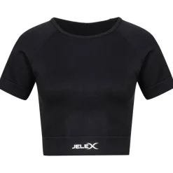 JELEX Ropa De Fitness^"Chiara" Mujer Top de fitness de manga corta negro
