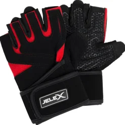 JELEX Deportes De Fuerza|Accesorios De Fitness^Power Premium Guantes de entrenamiento acolchados negro-rojo