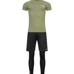 JELEX Running|Deportes De Fuerza^Sportinator Hombre Conjunto de fitness 3 piezas ejército verde-negro
