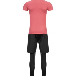 JELEX Running|Deportes De Fuerza^Sportinator Hombre Conjunto de fitness 3 piezas burdeos-negro