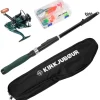 KIRKJUBØUR Outdoor|Camping^® "Agnatha" Set de caña de pescar telescópica 2,40 m