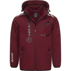 Hombre KIRKJUBØUR Deportes De Invierno|Outdoor^® "Alvik" Hombre Chaqueta SOFTSHELL columna de agua 10.000 mm rojo oscuro/negro