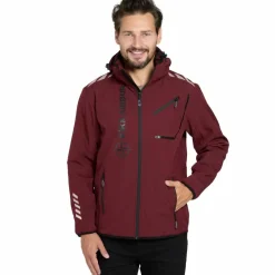 Hombre KIRKJUBØUR Deportes De Invierno|Outdoor^® "Alvik" Hombre Chaqueta SOFTSHELL columna de agua 10.000 mm rojo oscuro/negro