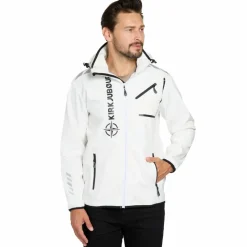 Hombre KIRKJUBØUR Deportes De Invierno|Outdoor^® "Alvik" Hombre Chaqueta SOFTSHELL 10.000 mm columna de agua blanco/negro