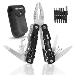 KIRKJUBØUR Outdoor|Equipo De Trabajo^® "Hödur" Herramienta multifuncional 14 en 1 de acero inoxidable