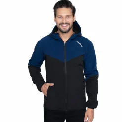 Hombre KIRKJUBØUR Deportes De Invierno|Camping^® "Njordr" Hombre Chaqueta SOFTSHELL 10.000 mm columna de agua azul marino/negro