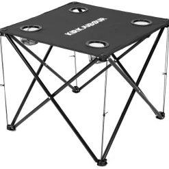KIRKJUBØUR Outdoor|Camping^® "Solkatt" mesa de camping plegable negra