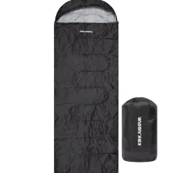 KIRKJUBØUR Outdoor|Camping^® "Søvn" Exterior Saco de dormir 220 x 75 cm 15 °C negro