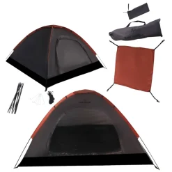 KIRKJUBØUR Outdoor|Camping^® "Vindr" Camping 2 personas Tienda de campaña gris oscuro
