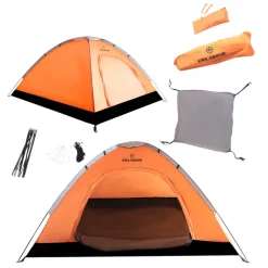 KIRKJUBØUR Outdoor|Camping^® "Vindr" Camping 2 personas Tienda de campaña naranja