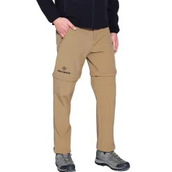 Hombre KIRKJUBØUR Outdoor|Pantalones Largos^® Zip-Off Hombre 2 en 1 Pantalón de trekking Marrón