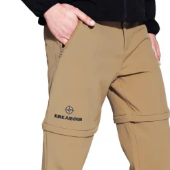 Hombre KIRKJUBØUR Outdoor|Pantalones Largos^® Zip-Off Hombre 2 en 1 Pantalón de trekking Marrón