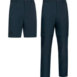 KIRKJUBØUR Outdoor^® Zip-Off Hombre 2 en 1 Pantalón de trekking azul marino