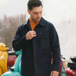 Hombre Lambretta Chaquetas^Bergen Harrington Hombre Chaqueta LAMDS008-AZUL MARINO