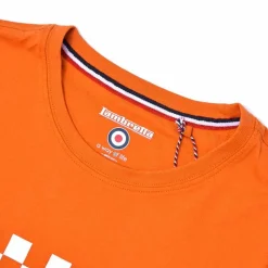 Hombre Lambretta Camisetas^Checker Board Hombre Camiseta SS0159-BRNT NARANJA